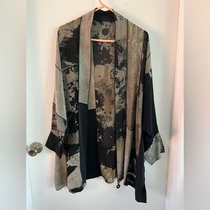 Ego Free Size black, tan, gold, olive green kimono